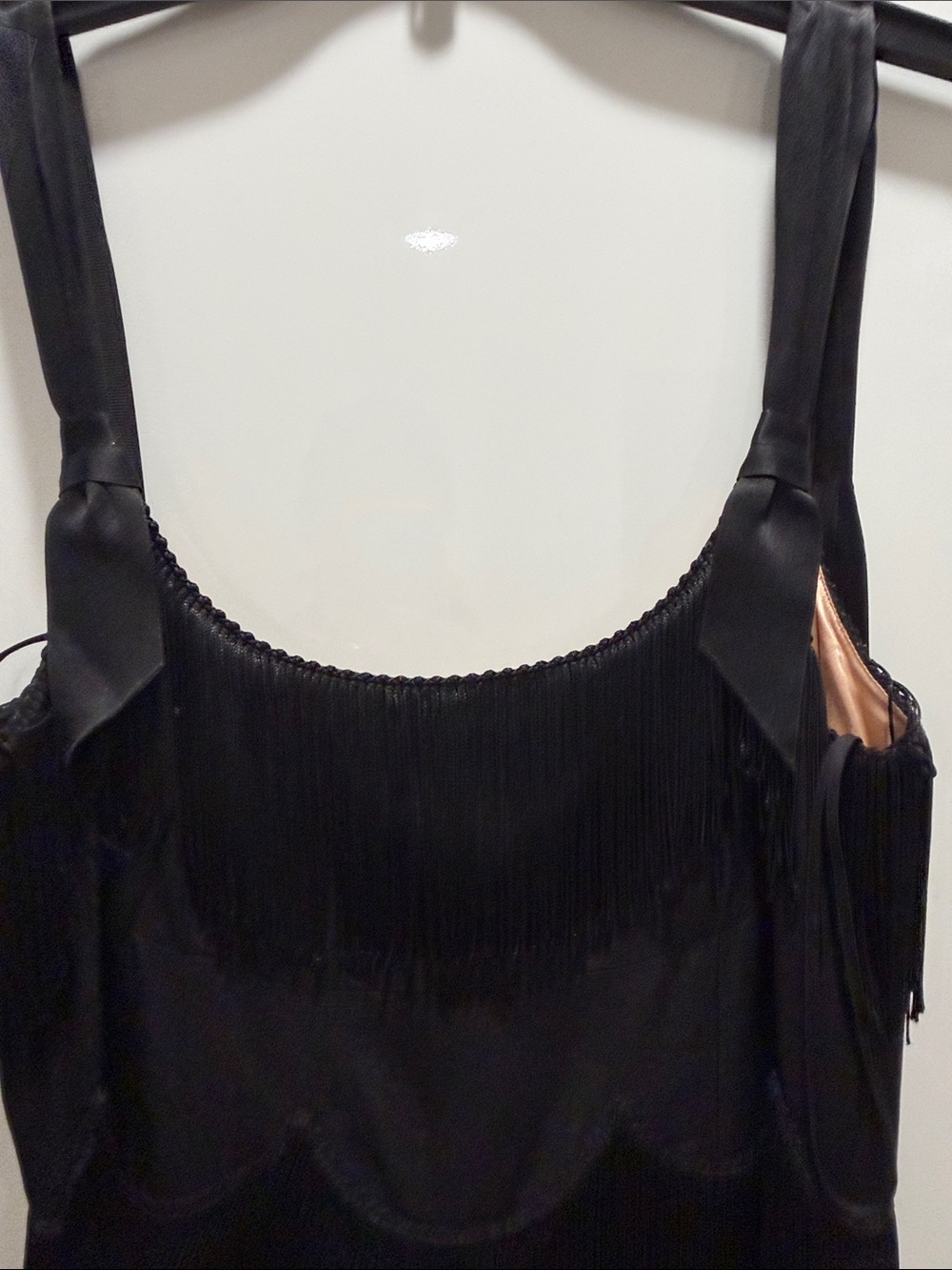 Marc Jacob’s Black Fringe midi Sheath Dress - sz 8 - Picture 3 of 12